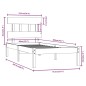 vidaXL Massivholzbett Grau 90x200 cm vidaXL Massivholzbett Grau 90x200 cm