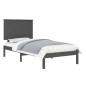 vidaXL Massivholzbett Grau 90x190 cm
