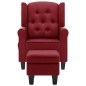 Massagesessel mit Hocker Weinrot Stoff Massagesessel mit Hocker Weinrot Stoff