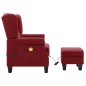 Massagesessel mit Hocker Weinrot Stoff Massagesessel mit Hocker Weinrot Stoff