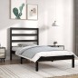 vidaXL Massivholzbett Schwarz 90x190 cm vidaXL Massivholzbett Schwarz 90x190 cm