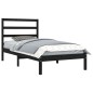vidaXL Massivholzbett Schwarz 90x190 cm vidaXL Massivholzbett Schwarz 90x190 cm