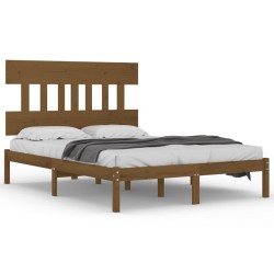 vidaXL Massivholzbett Honigbraun 120x200 cm