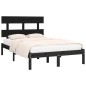 vidaXL Massivholzbett Schwarz 120x190 cm vidaXL Massivholzbett Schwarz 120x190 cm