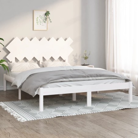 vidaXL Massivholzbett Weiß 150x200 cm