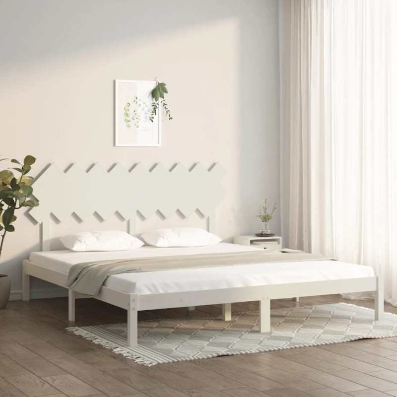 vidaXL Massivholzbett Weiß 180x200 cm vidaXL Massivholzbett Weiß 180x200 cm