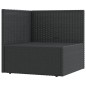 Garten-Ecksofa mit Kissen Schwarz Poly Rattan Garten-Ecksofa mit Kissen Schwarz Poly Rattan