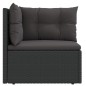 Garten-Ecksofa mit Kissen Schwarz Poly Rattan Garten-Ecksofa mit Kissen Schwarz Poly Rattan