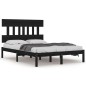 vidaXL Massivholzbett Schwarz 150x200 cm