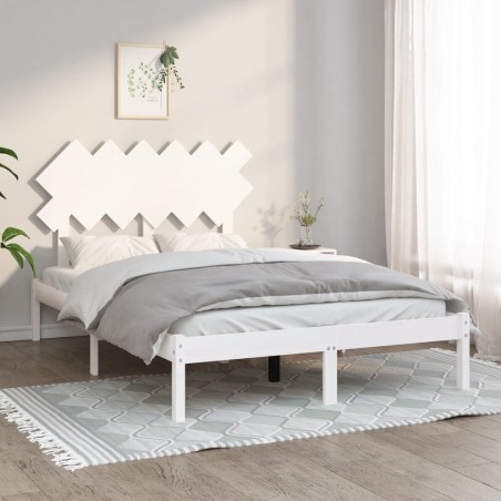 vidaXL Massivholzbett Weiß 120x200 cm