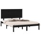 vidaXL Massivholzbett Schwarz 135x190 cm vidaXL Massivholzbett Schwarz 135x190 cm