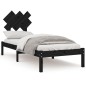 vidaXL Massivholzbett Schwarz 75x190 cm vidaXL Massivholzbett Schwarz 75x190 cm