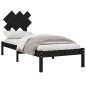 vidaXL Massivholzbett Schwarz 75x190 cm vidaXL Massivholzbett Schwarz 75x190 cm