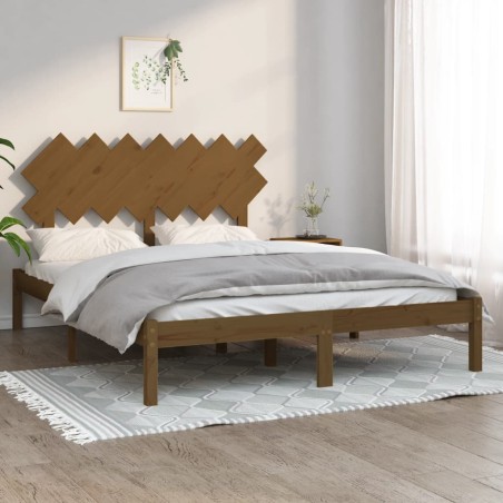 vidaXL Massivholzbett Honigbraun 140x190 cm