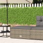 vidaXL Gartenhocker mit Kissen Grau Poly Rattan vidaXL Gartenhocker mit Kissen Grau Poly Rattan