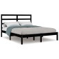 vidaXL Massivholzbett Schwarz 135x190 cm vidaXL Massivholzbett Schwarz 135x190 cm