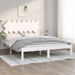 vidaXL Massivholzbett Weiß 140x200 cm