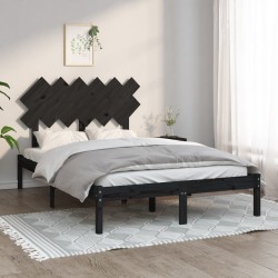 vidaXL Massivholzbett Schwarz 135x190 cm