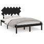 vidaXL Massivholzbett Schwarz 135x190 cm vidaXL Massivholzbett Schwarz 135x190 cm