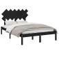 vidaXL Massivholzbett Schwarz 135x190 cm vidaXL Massivholzbett Schwarz 135x190 cm