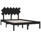 vidaXL Massivholzbett Schwarz 135x190 cm vidaXL Massivholzbett Schwarz 135x190 cm