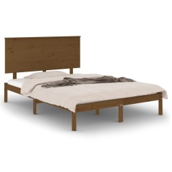 vidaXL Massivholzbett Honigbraun Kiefer 140x190 cm