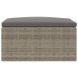 vidaXL Gartenhocker mit Kissen Grau Poly Rattan vidaXL Gartenhocker mit Kissen Grau Poly Rattan