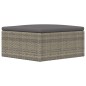 vidaXL Gartenhocker mit Kissen Grau Poly Rattan vidaXL Gartenhocker mit Kissen Grau Poly Rattan