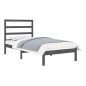vidaXL Massivholzbett Grau 90x190 cm vidaXL Massivholzbett Grau 90x190 cm