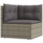 vidaXL Garten-Ecksofa mit Kissen Grau Poly Rattan vidaXL Garten-Ecksofa mit Kissen Grau Poly Rattan