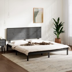vidaXL Massivholzbett Grau Kiefer 160x200 cm