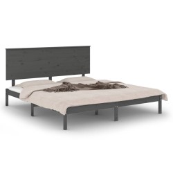 vidaXL Massivholzbett Grau Kiefer 160x200 cm