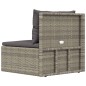 vidaXL Garten-Ecksofa mit Kissen Grau Poly Rattan vidaXL Garten-Ecksofa mit Kissen Grau Poly Rattan
