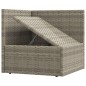 vidaXL Garten-Ecksofa mit Kissen Grau Poly Rattan vidaXL Garten-Ecksofa mit Kissen Grau Poly Rattan