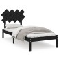 vidaXL Massivholzbett Schwarz 90x190 cm vidaXL Massivholzbett Schwarz 90x190 cm
