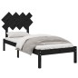 vidaXL Massivholzbett Schwarz 90x190 cm vidaXL Massivholzbett Schwarz 90x190 cm