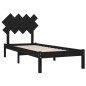 vidaXL Massivholzbett Schwarz 90x190 cm vidaXL Massivholzbett Schwarz 90x190 cm