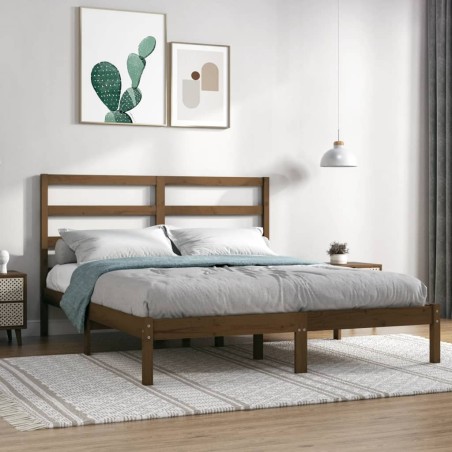 vidaXL Massivholzbett Honigbraun Kiefer 140x190 cm
