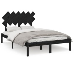 vidaXL Massivholzbett Schwarz 120x190 cm