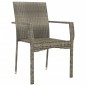 Gartenstühle mit Kissen 4 Stk. Poly Rattan Grau Gartenstühle mit Kissen 4 Stk. Poly Rattan Grau