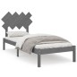 vidaXL Massivholzbett Grau 90x190 cm vidaXL Massivholzbett Grau 90x190 cm