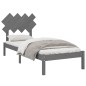 vidaXL Massivholzbett Grau 90x190 cm vidaXL Massivholzbett Grau 90x190 cm