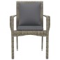 Gartenstühle mit Kissen 4 Stk. Poly Rattan Grau Gartenstühle mit Kissen 4 Stk. Poly Rattan Grau