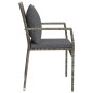 Gartenstühle mit Kissen 4 Stk. Poly Rattan Grau Gartenstühle mit Kissen 4 Stk. Poly Rattan Grau