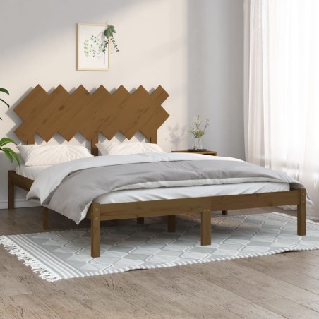 vidaXL Massivholzbett Honigbraun 140x200 cm