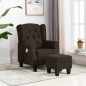 Massagesessel mit Hocker Dunkelbraun Stoff Massagesessel mit Hocker Dunkelbraun Stoff