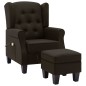 Massagesessel mit Hocker Dunkelbraun Stoff Massagesessel mit Hocker Dunkelbraun Stoff