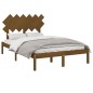 vidaXL Massivholzbett Honigbraun 135x190 cm