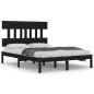 vidaXL Massivholzbett Schwarz 180x200 cm vidaXL Massivholzbett Schwarz 180x200 cm