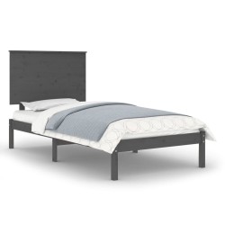 vidaXL Massivholzbett Grau Kiefer 90x200 cm